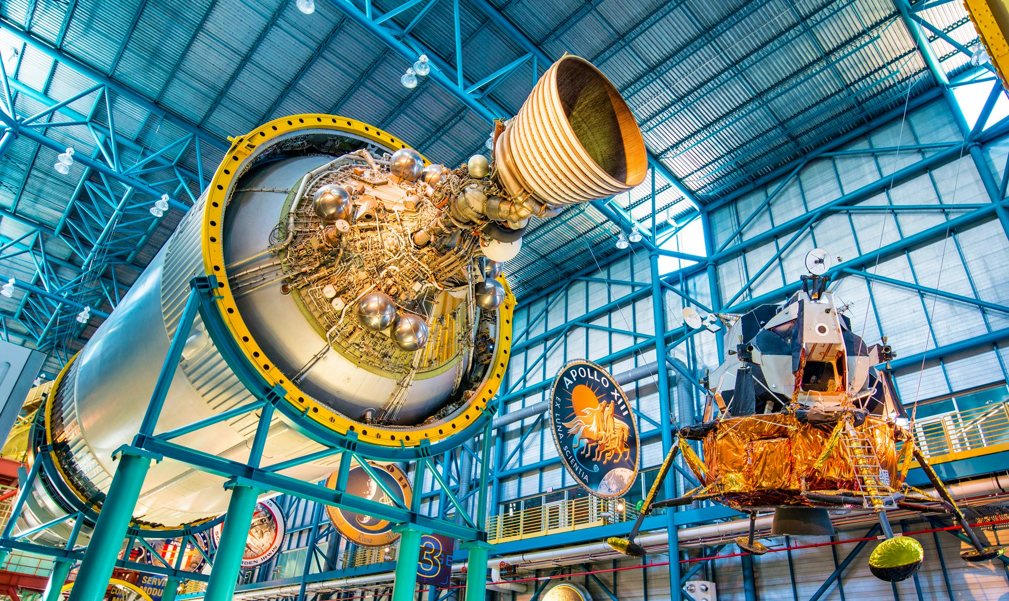 First stage engines from the Saturn 5 rocket on display at the Kennedy Space Center © NaughtyNut / Shutterstock