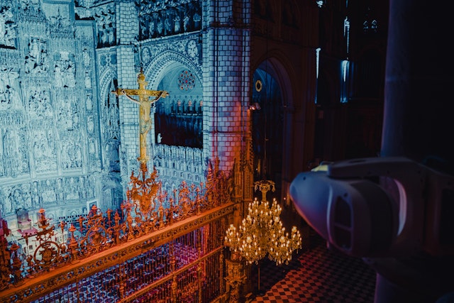 The nighttime Lumina show at the Catedral de Toledo blends light, color, sound, and innovation.