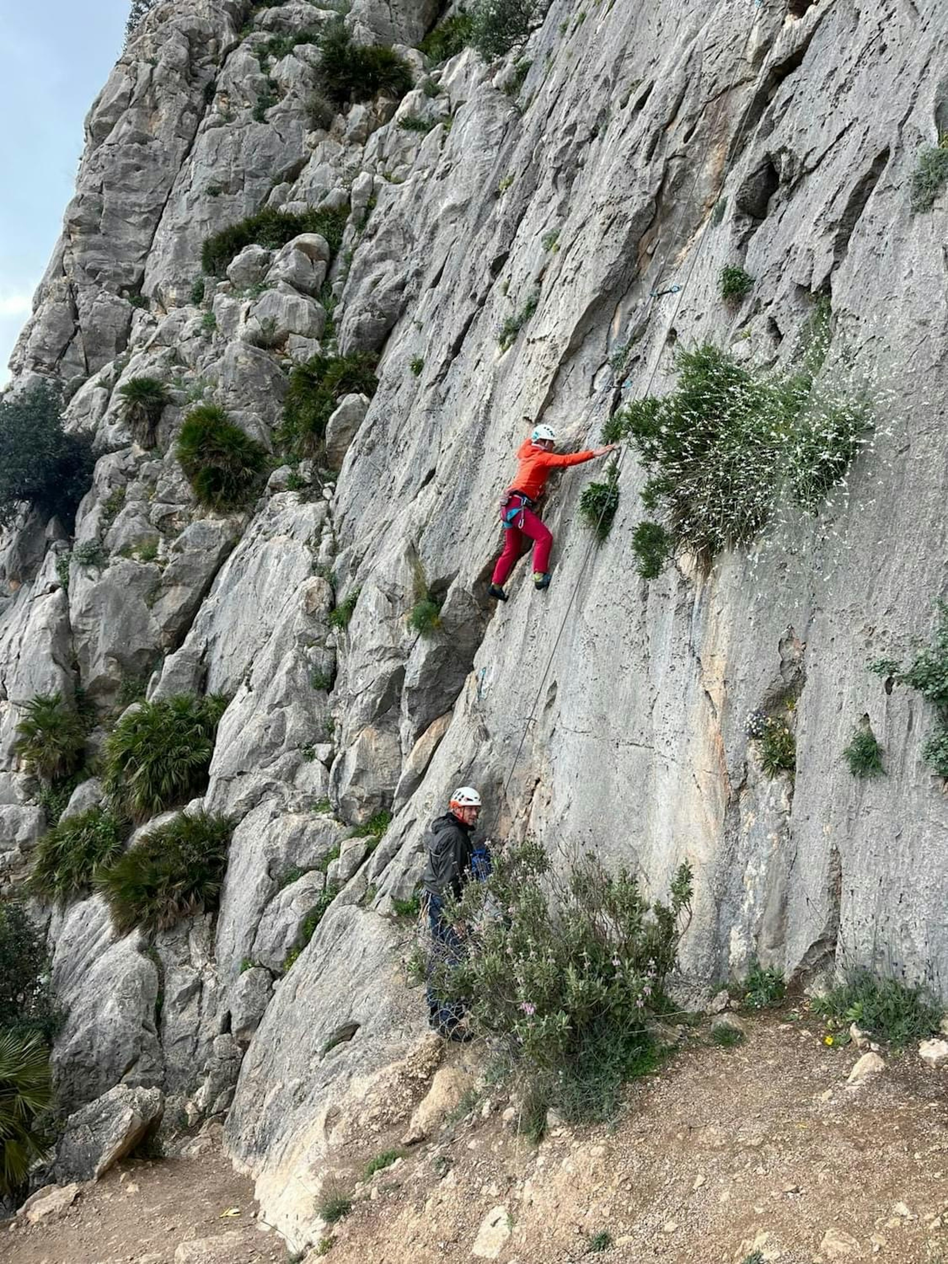 Rock climbing in Torcal de Antequera, Andalucia.