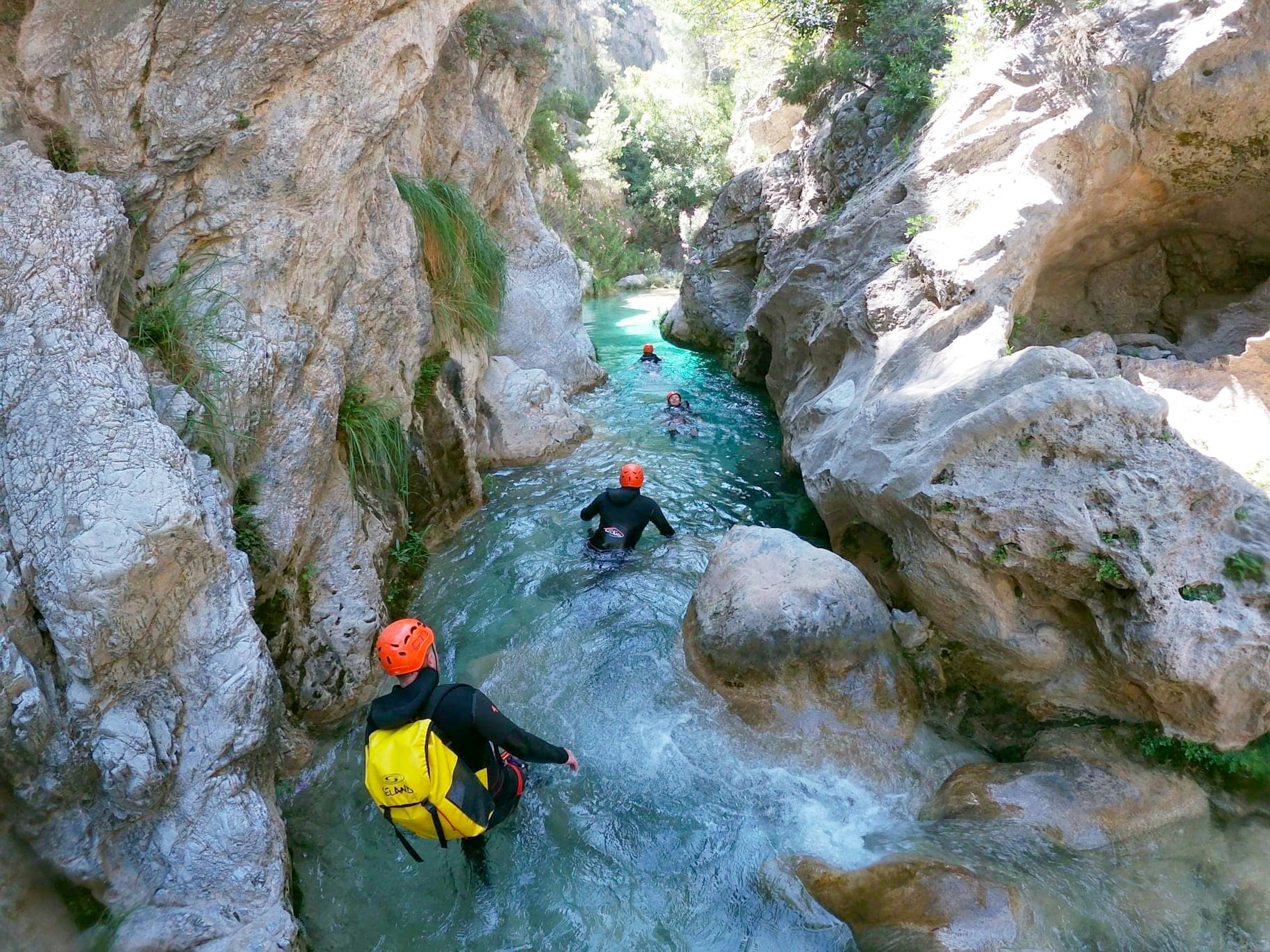 For an exhilerating natural adventure, try canyoning through Spain's steep-walled mountain passes.