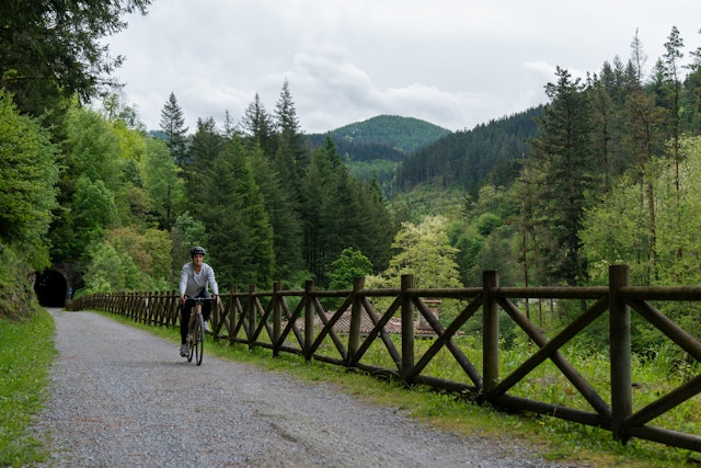The Vías Verdes network in Spain consists of abandoned railway lines that have been converted into recreational trails for cycling and hiking.