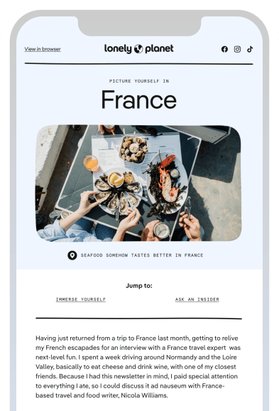 Email newsletter mockup